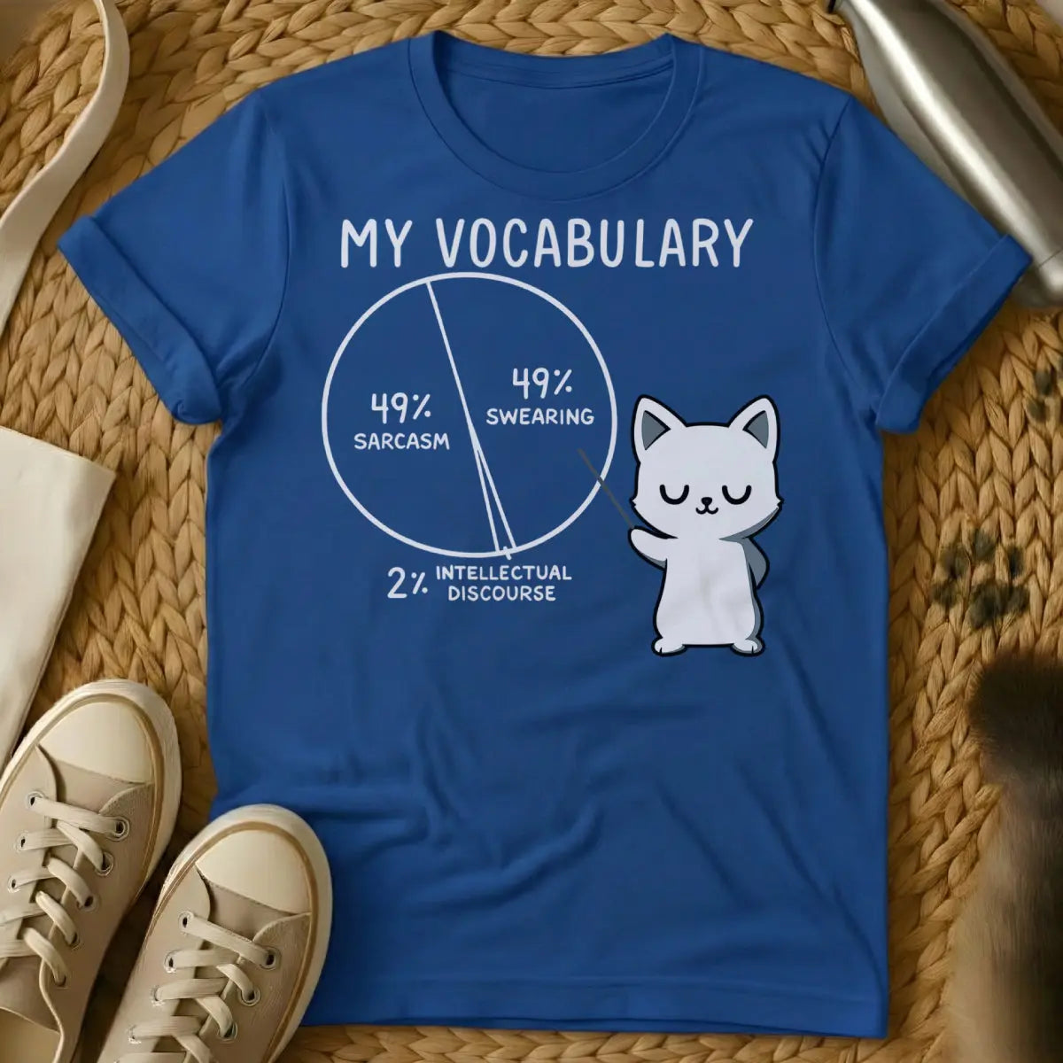 Vocabulary Shirt - Blue Cat T-Shirt