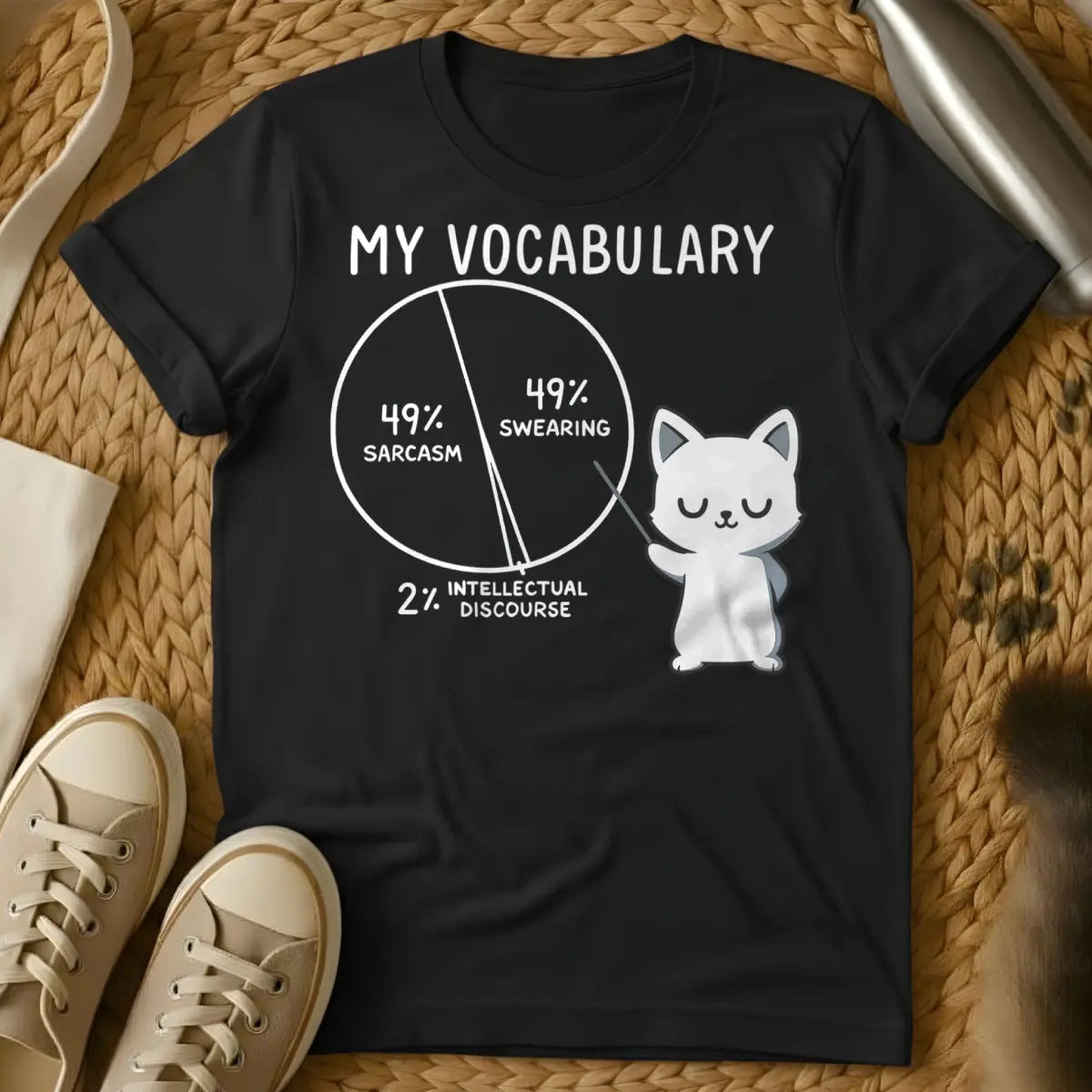 Vocabulary Shirt - Black Cat T-Shirt