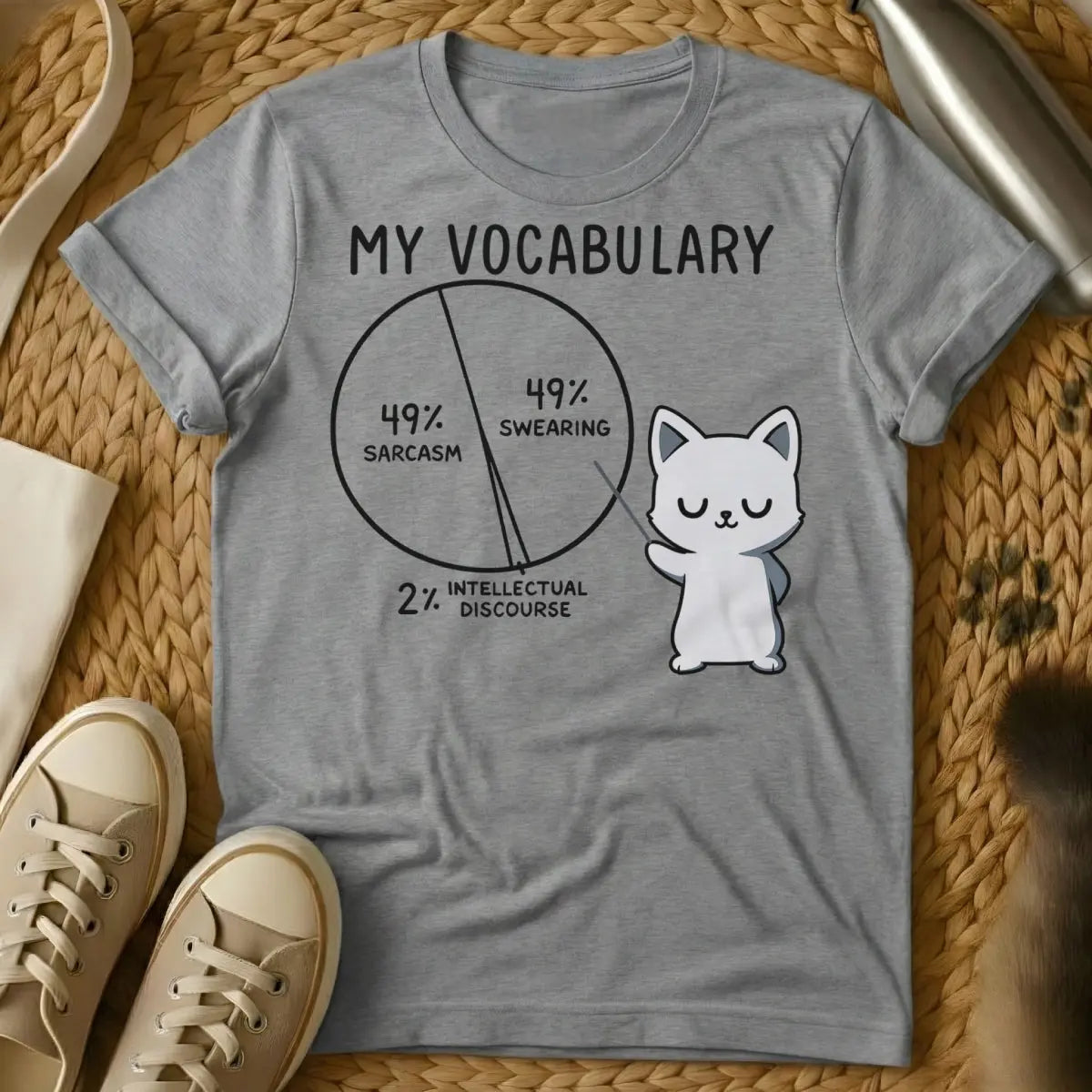 Vocabulary Shirt - Gray Cat T-Shirt