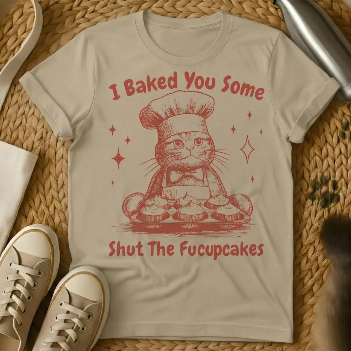 Sarcastic Cake Shirt - Sand Cat T-Shirt