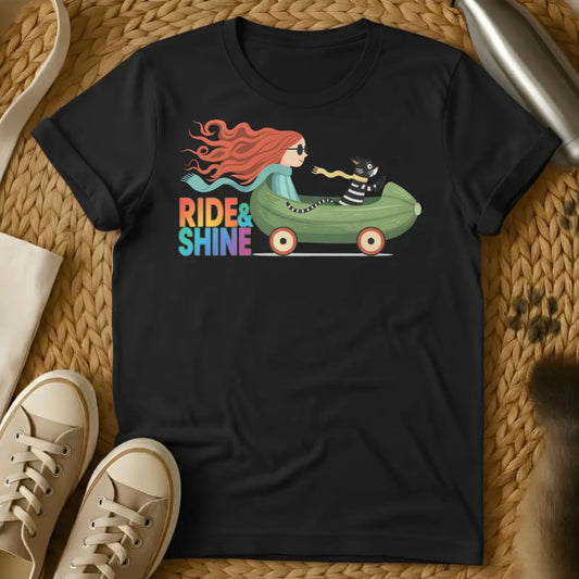 Ride and Shine Cat Shirt - Black Cat T-Shirt
