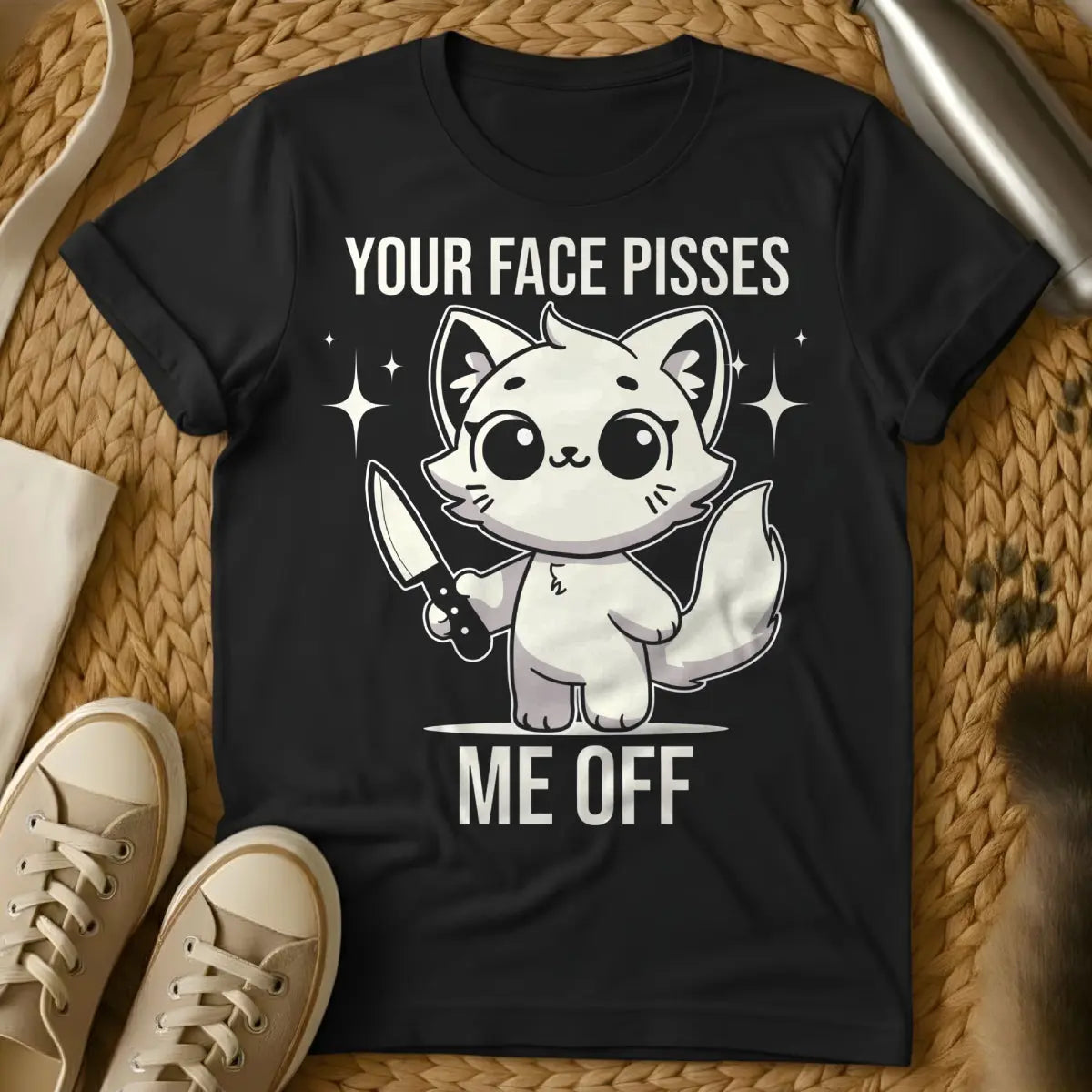 Your Face Pisses Me Off Shirt - Black Cat T-Shirt