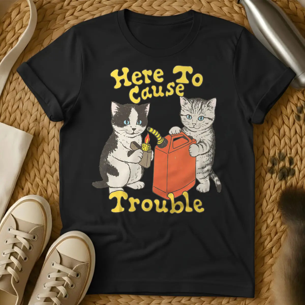 Trouble Maker Cat Shirt - Black Cat T-Shirt