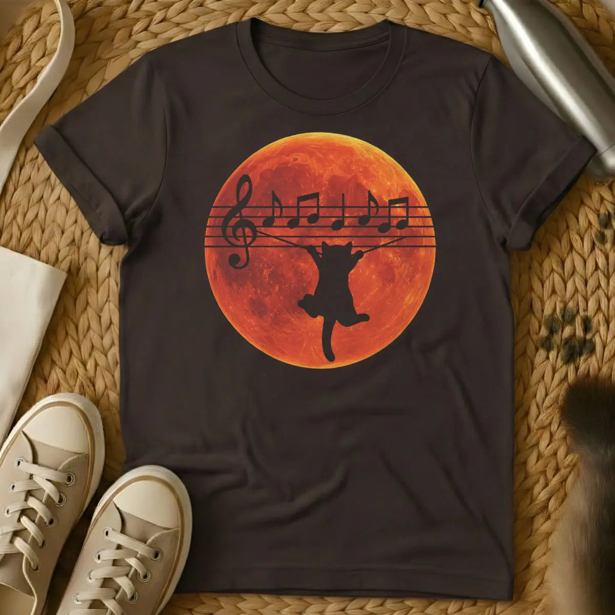 Music Cat Shirt - Dark Chocolate Cat T-Shirt