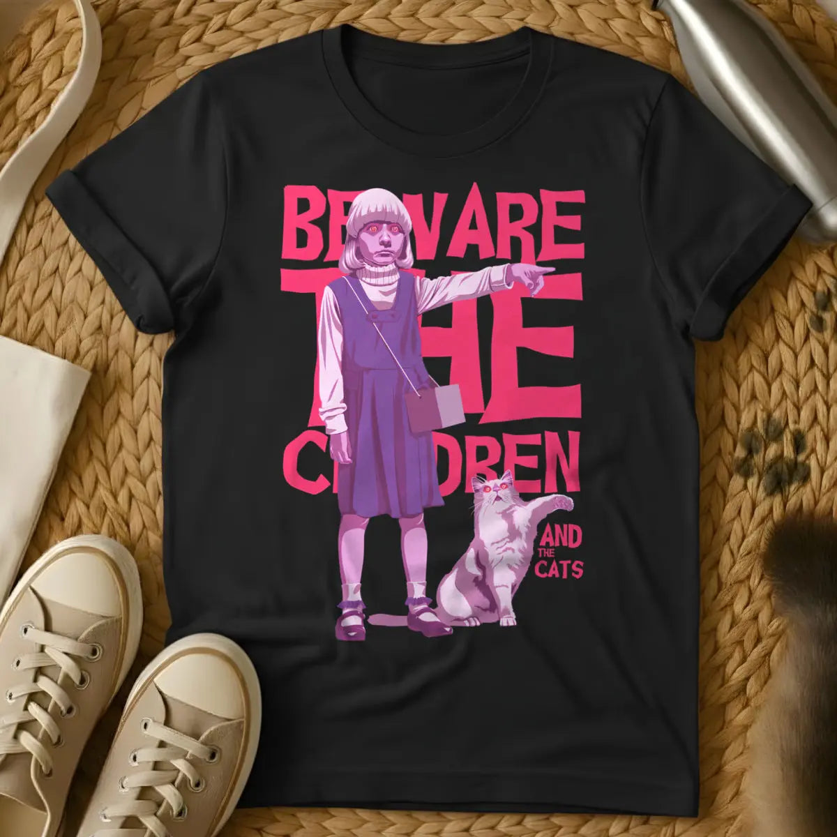 Village of the Damned Cat Tee - Black Cat T-Shirt