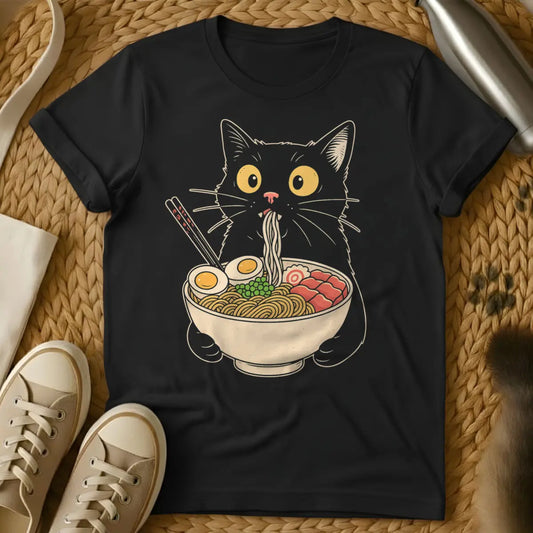 Ramen Cat T-Shirt - Black Cat T-Shirt