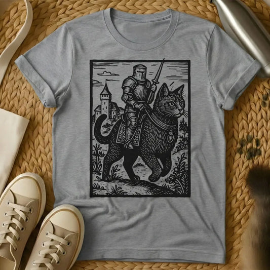 Medieval Cat Tee - Gray Cat T-Shirt