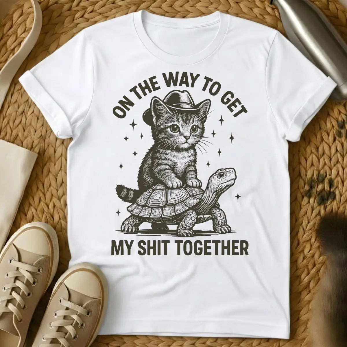 Sh*t Cat Shirt - White Cat T-Shirt