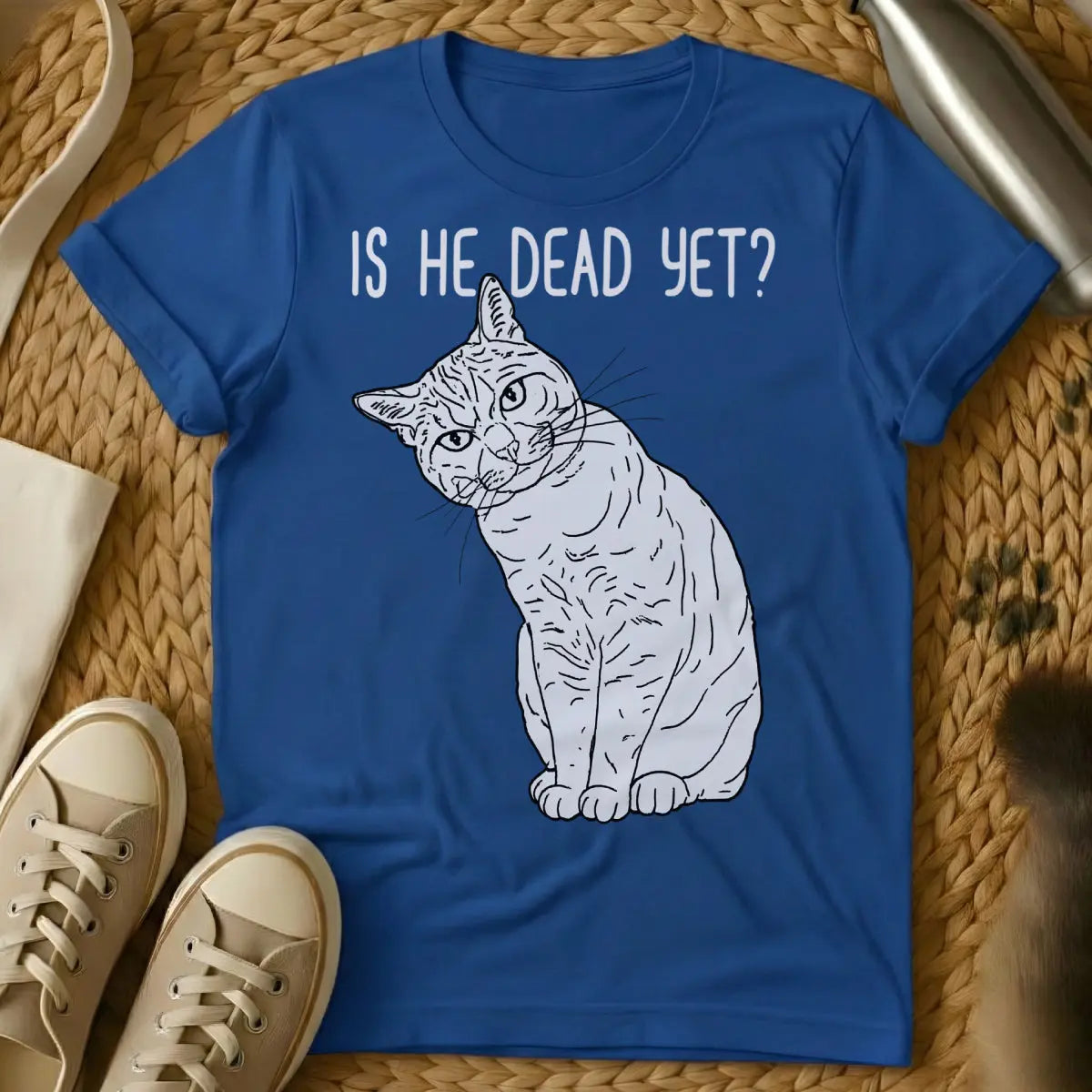 Is He Dead Cat Shirt - Blue Cat T-Shirt