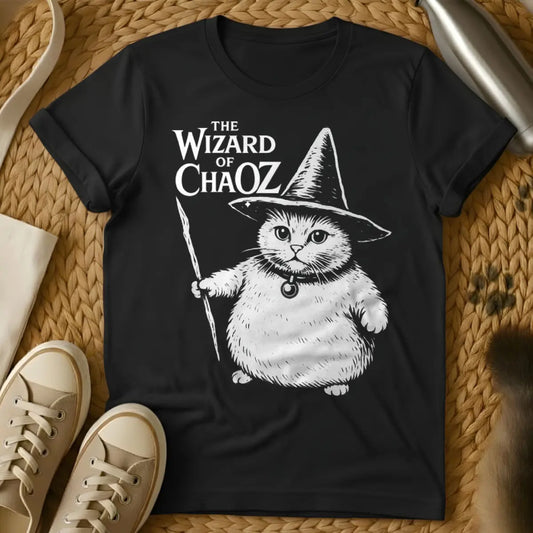 Cat Wizard Shirt - Black T-Shirt - arcane feline, enchanted cat, magical familiar