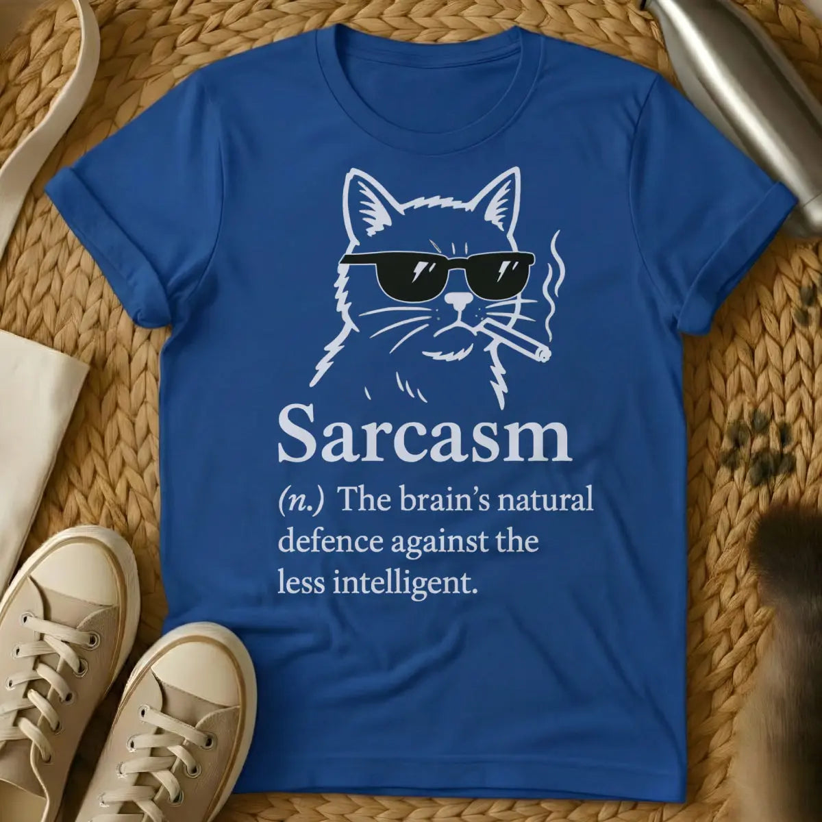 Sarcasm Cat Shirt - Blue Cat T-Shirt