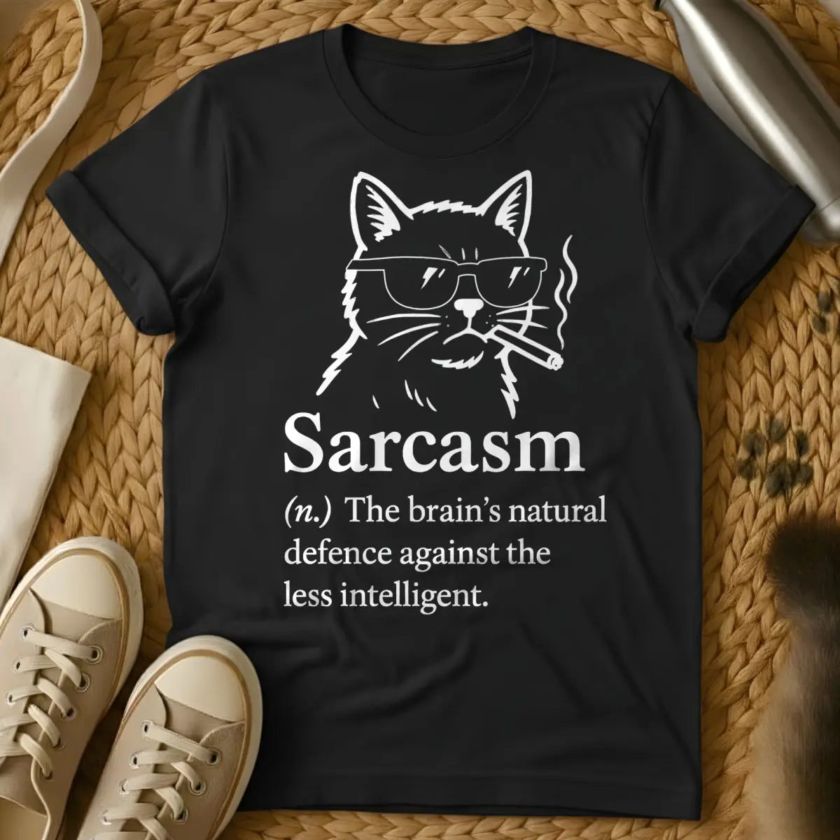 Sarcasm Cat Shirt - Black Cat T-Shirt