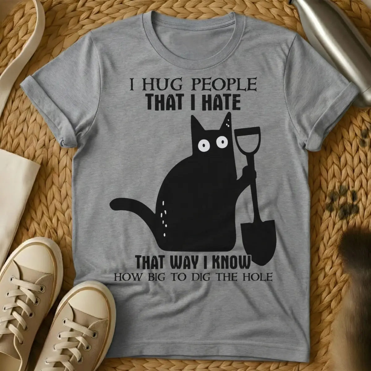 Hate Cat Shirt - Gray Cat T-Shirt