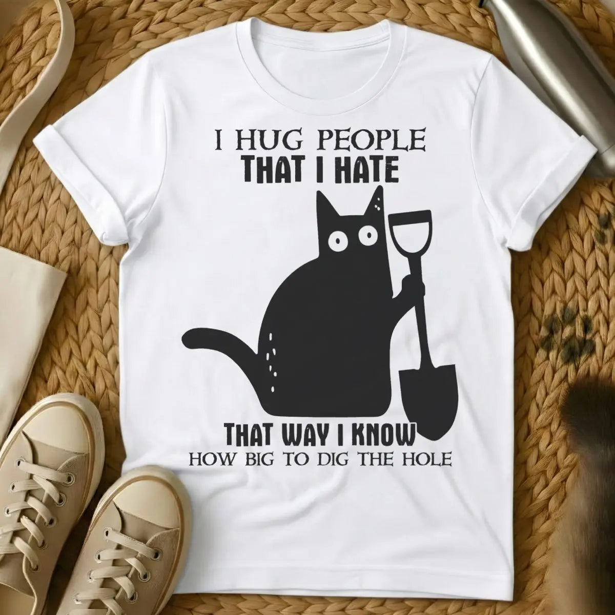 Hate Cat Shirt - White Cat T-Shirt