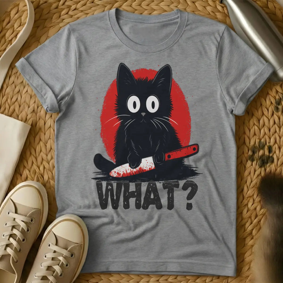 What Cat Shirt - Gray Cat T-Shirt