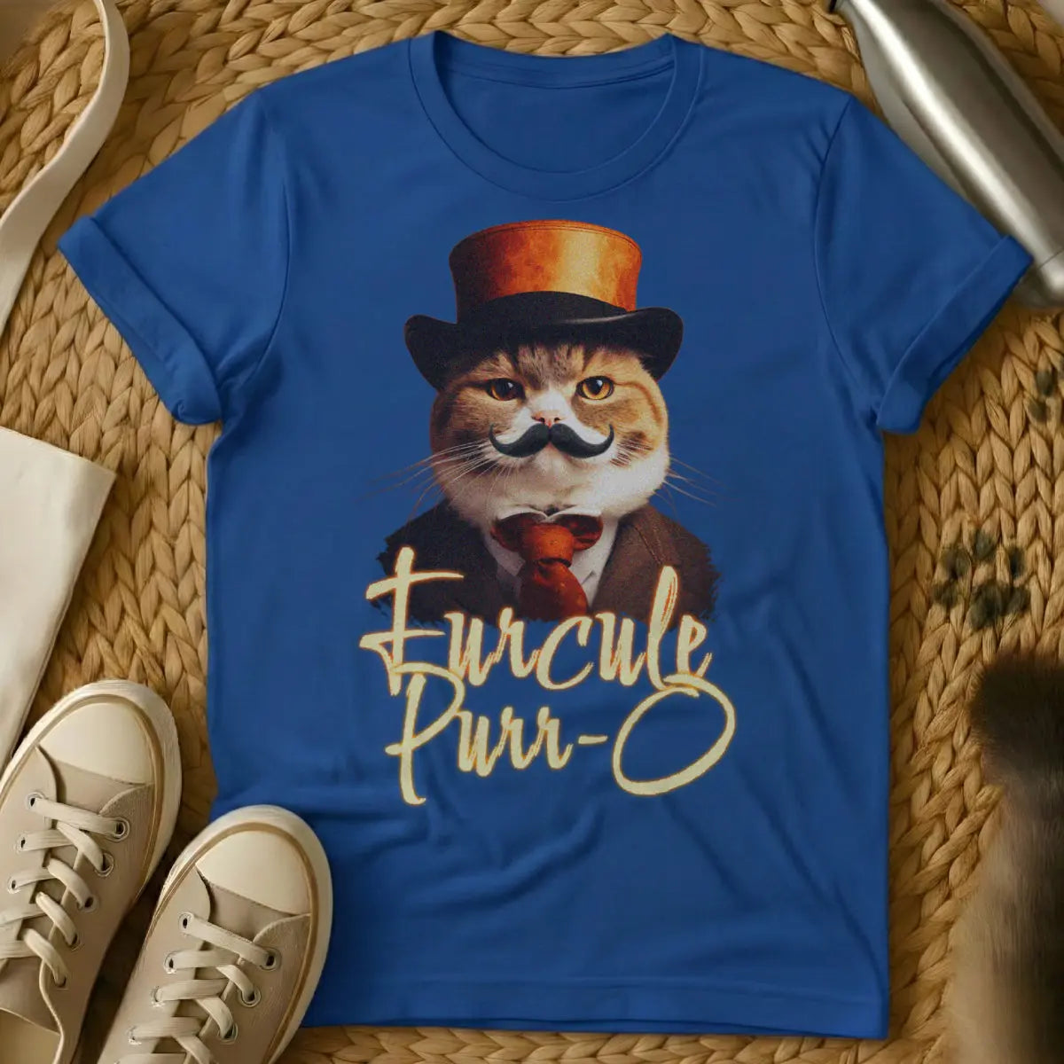Poirot Cat Shirt - Blue Cat T-Shirt