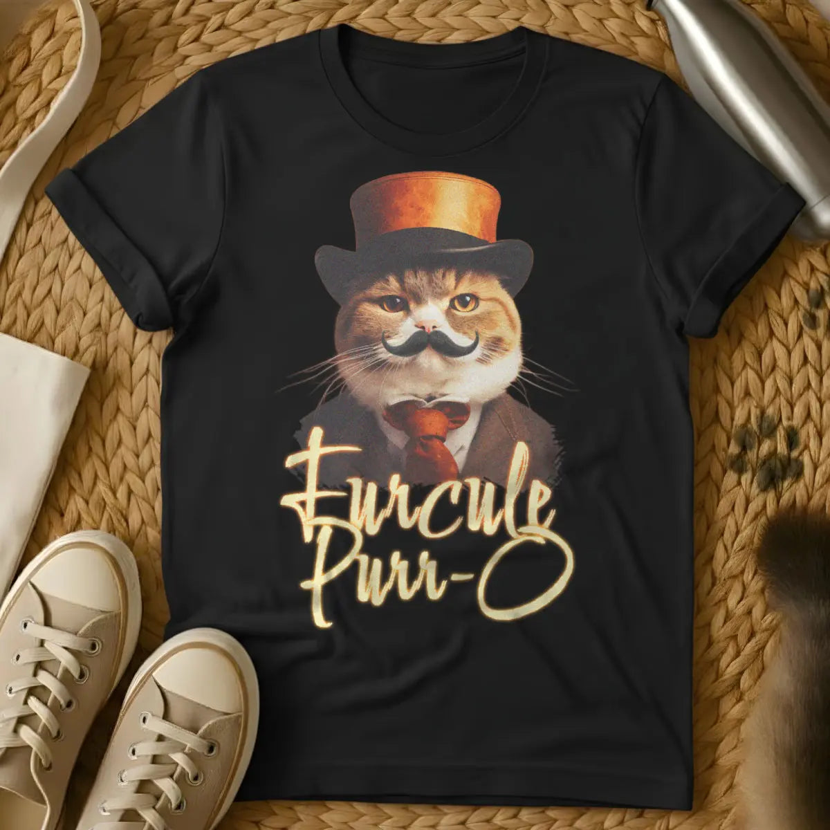Poirot Cat Shirt - Black Cat T-Shirt
