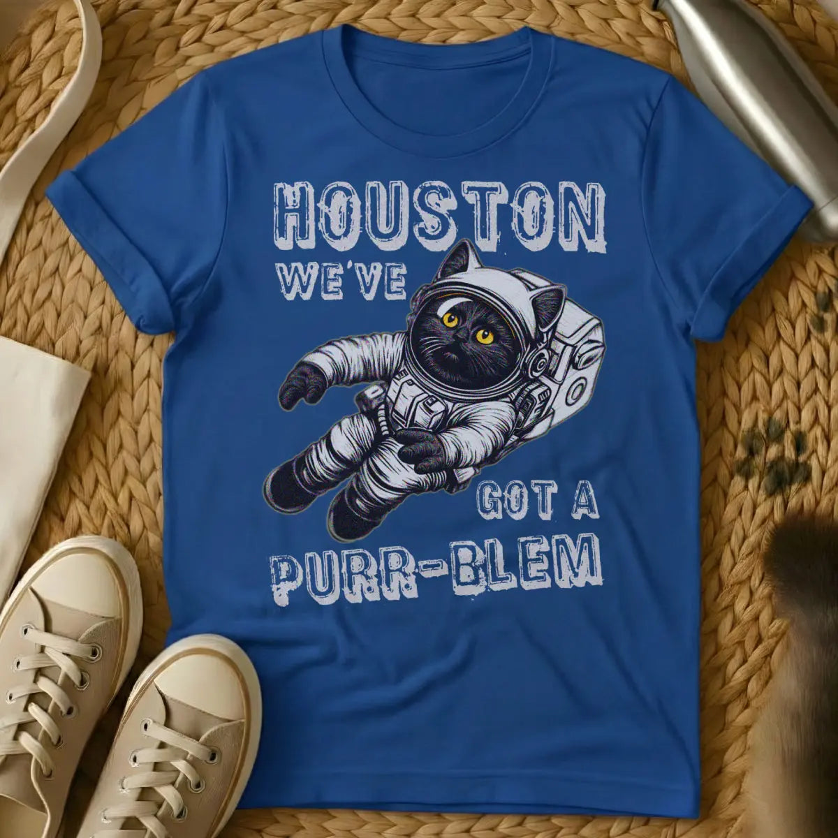 Houston Cat Shirt - Blue Cat T-Shirt