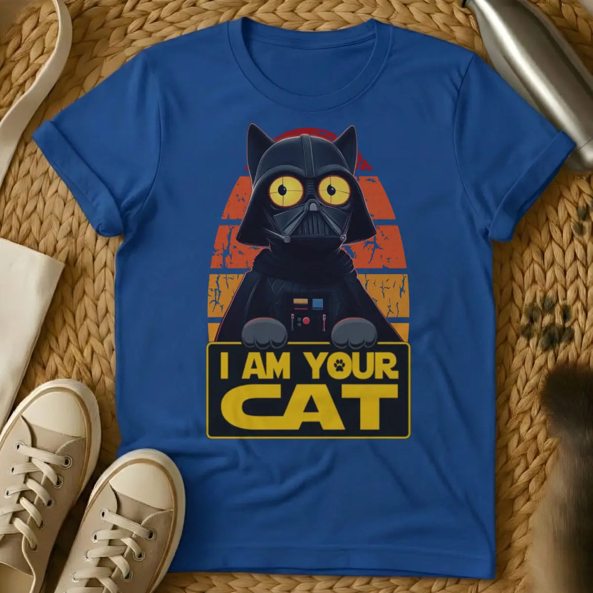 Darth Vader Cat Shirt - Blue T-Shirt - feline overlord, geek cat, pop culture mashup
