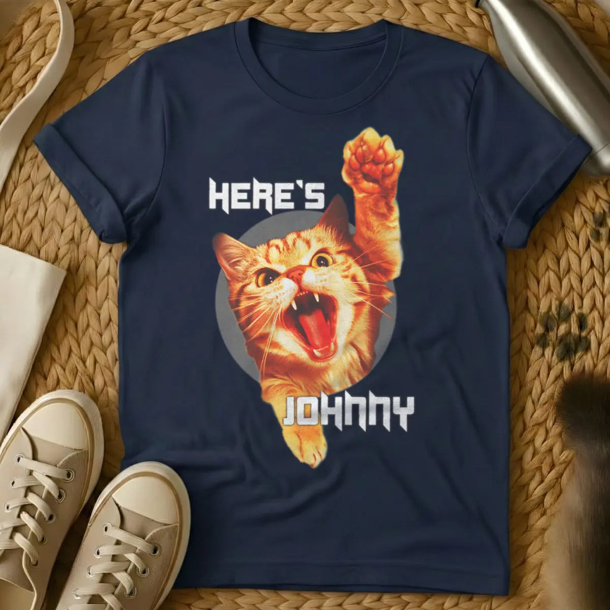 Johnny Cat Shirt - Navy Cat T-Shirt