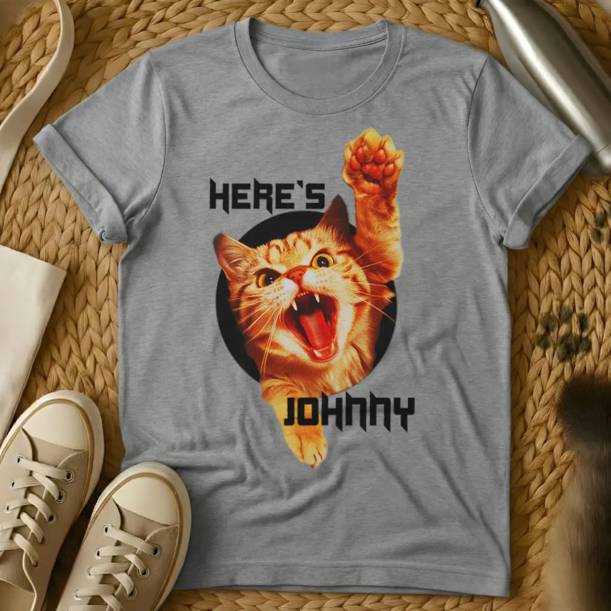 Johnny Cat Shirt - Gray Cat T-Shirt