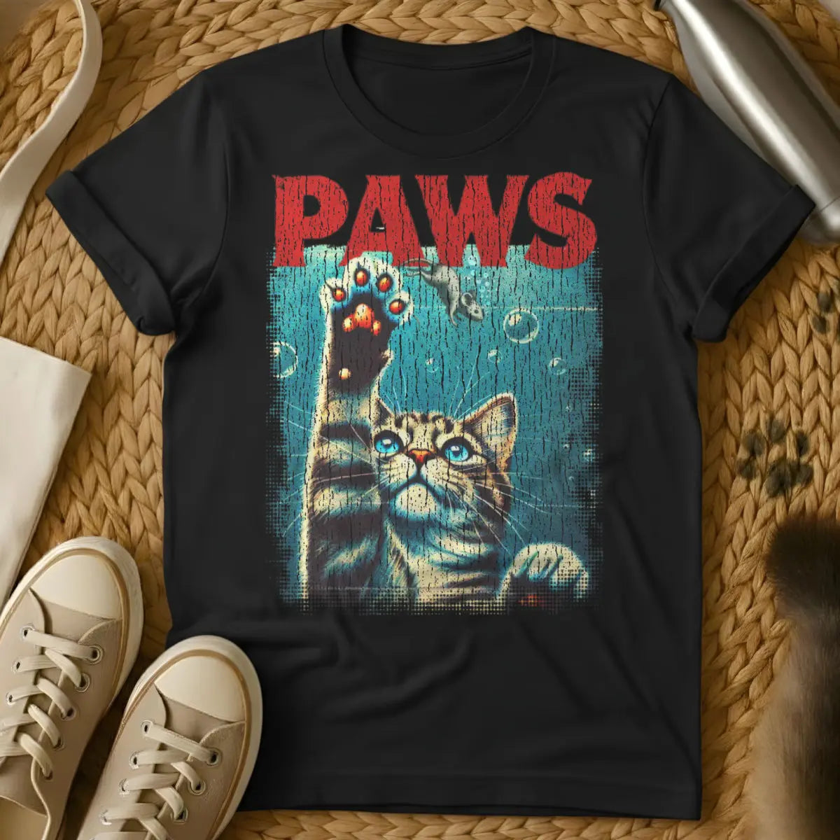 Paws Cat Shirt - Black Cat T-Shirt