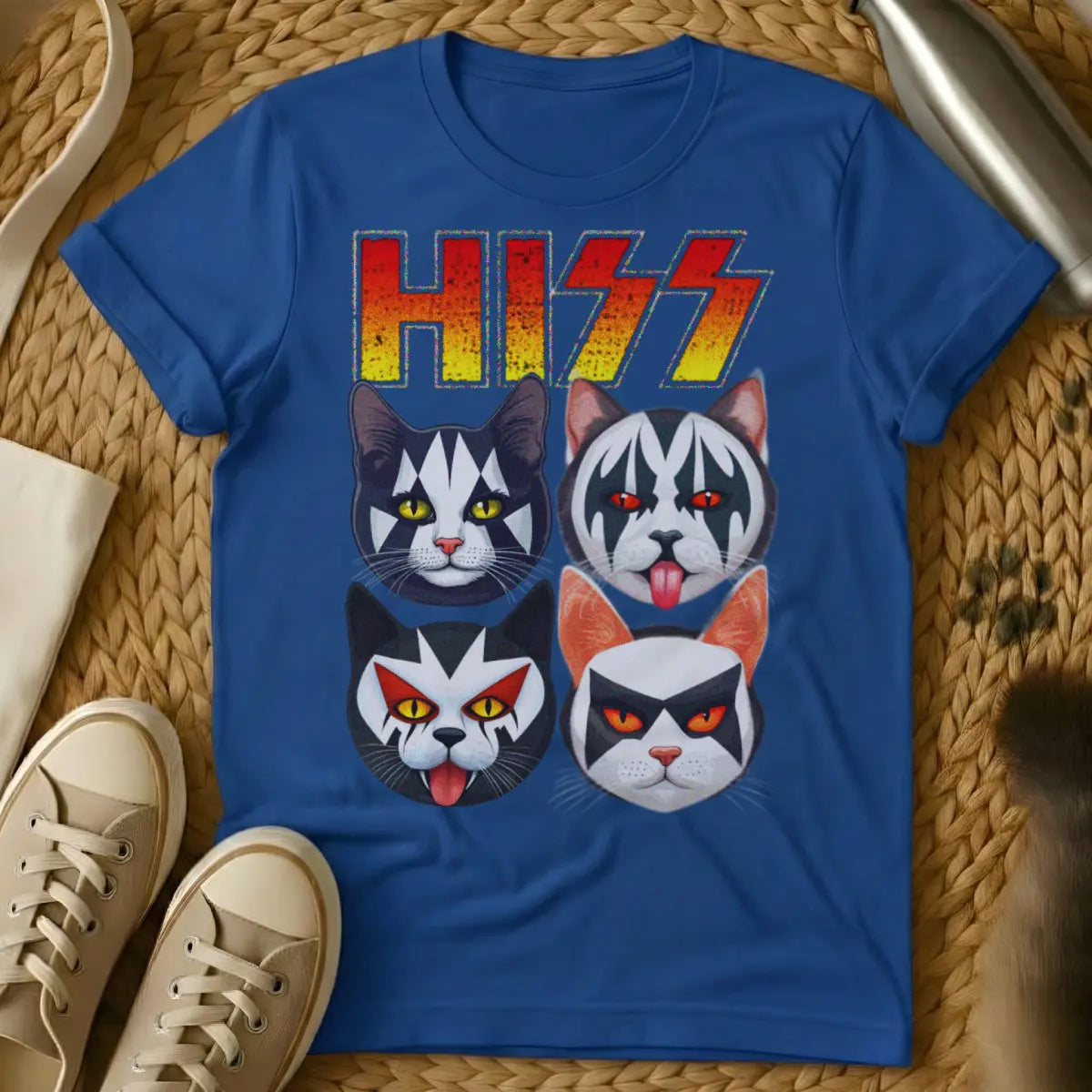 Hiss Cat Shirt - Blue Cat T-Shirt