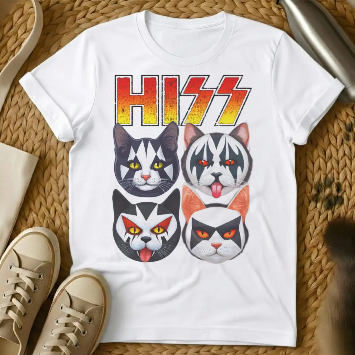 Hiss Cat Shirt - White Cat T-Shirt