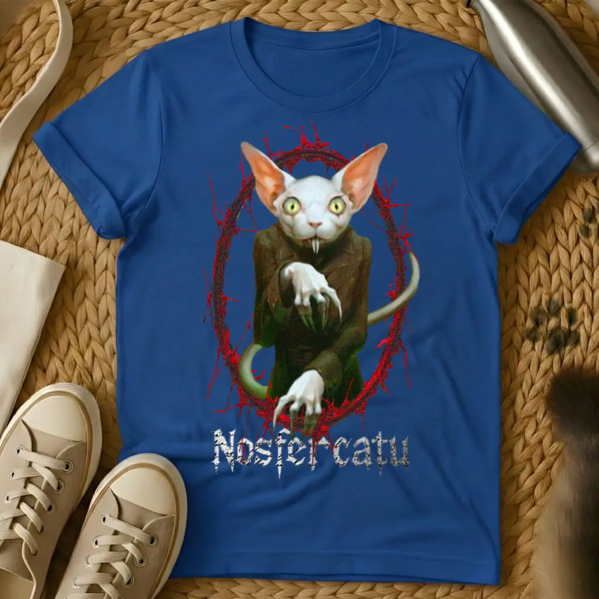 Nosferatu Cat Shirt - Blue Cat T-Shirt