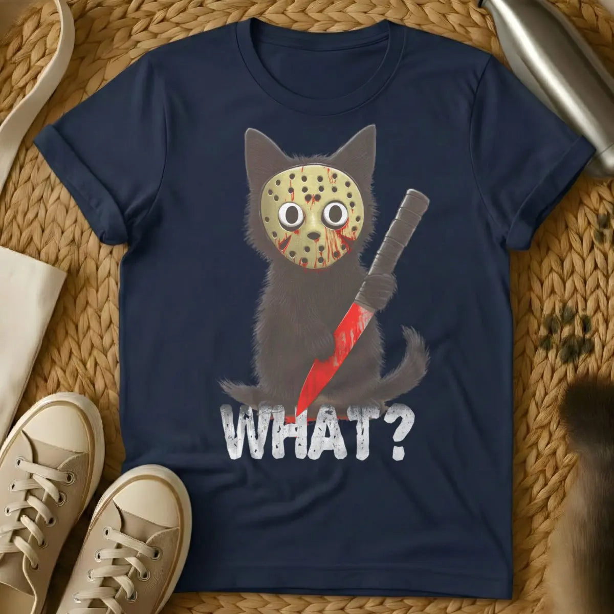 Jason Cat Shirt - Navy Cat T-Shirt