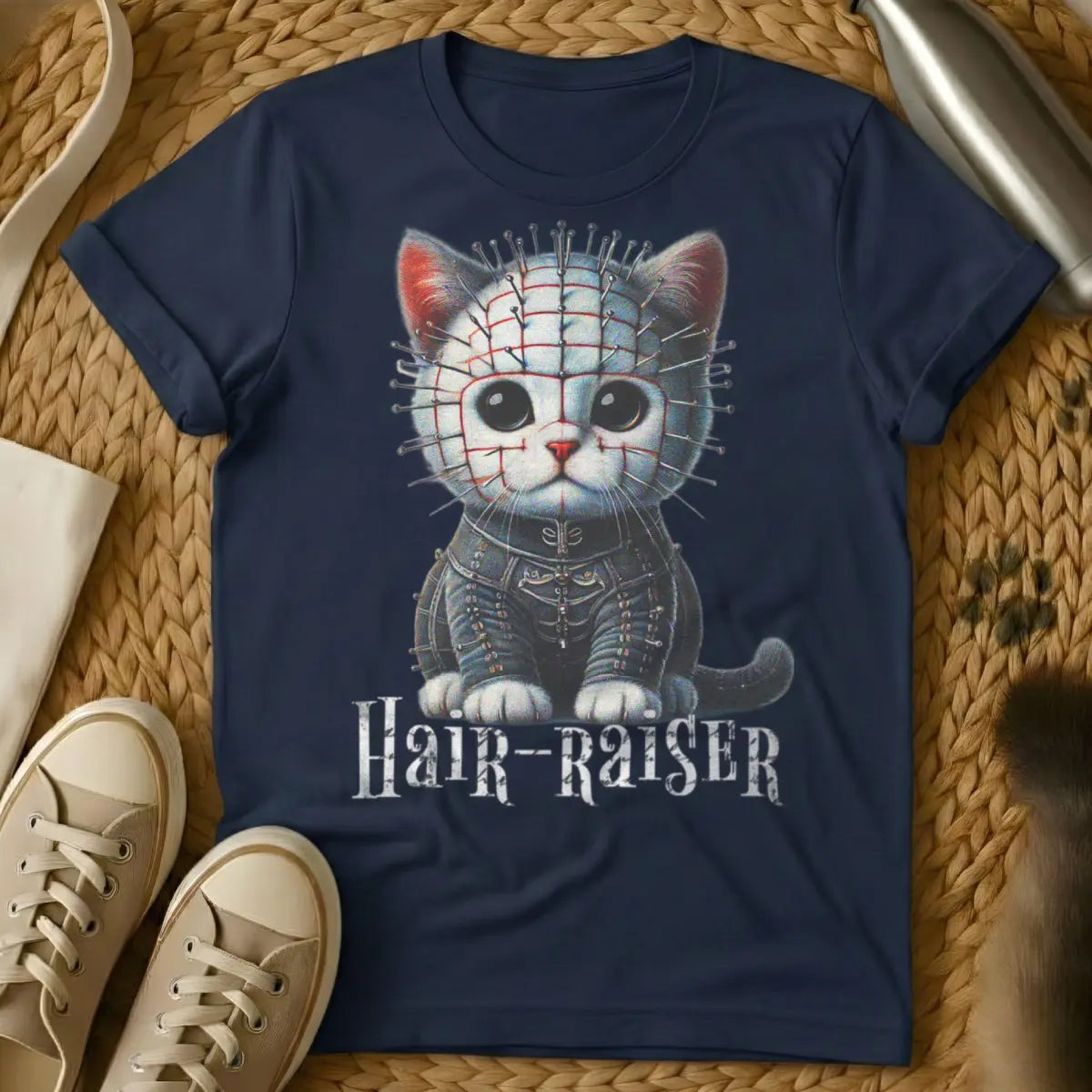 Hellraiser Cat Shirt - Navy Cat T-Shirt