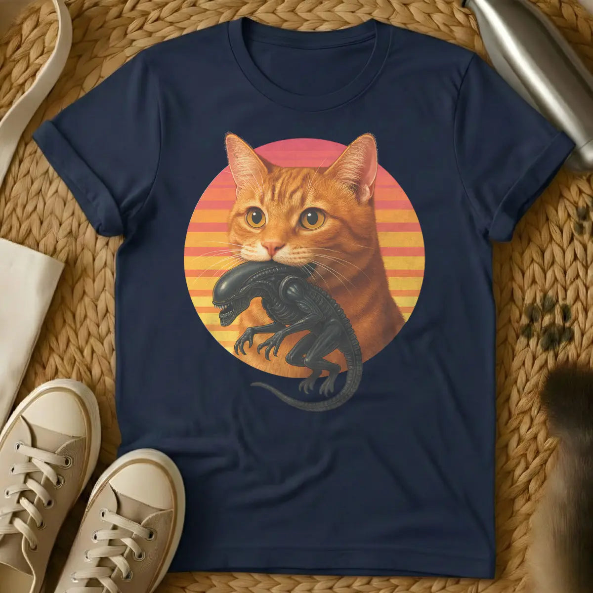 Xenomorph Cat Shirt - Navy Cat T-Shirt