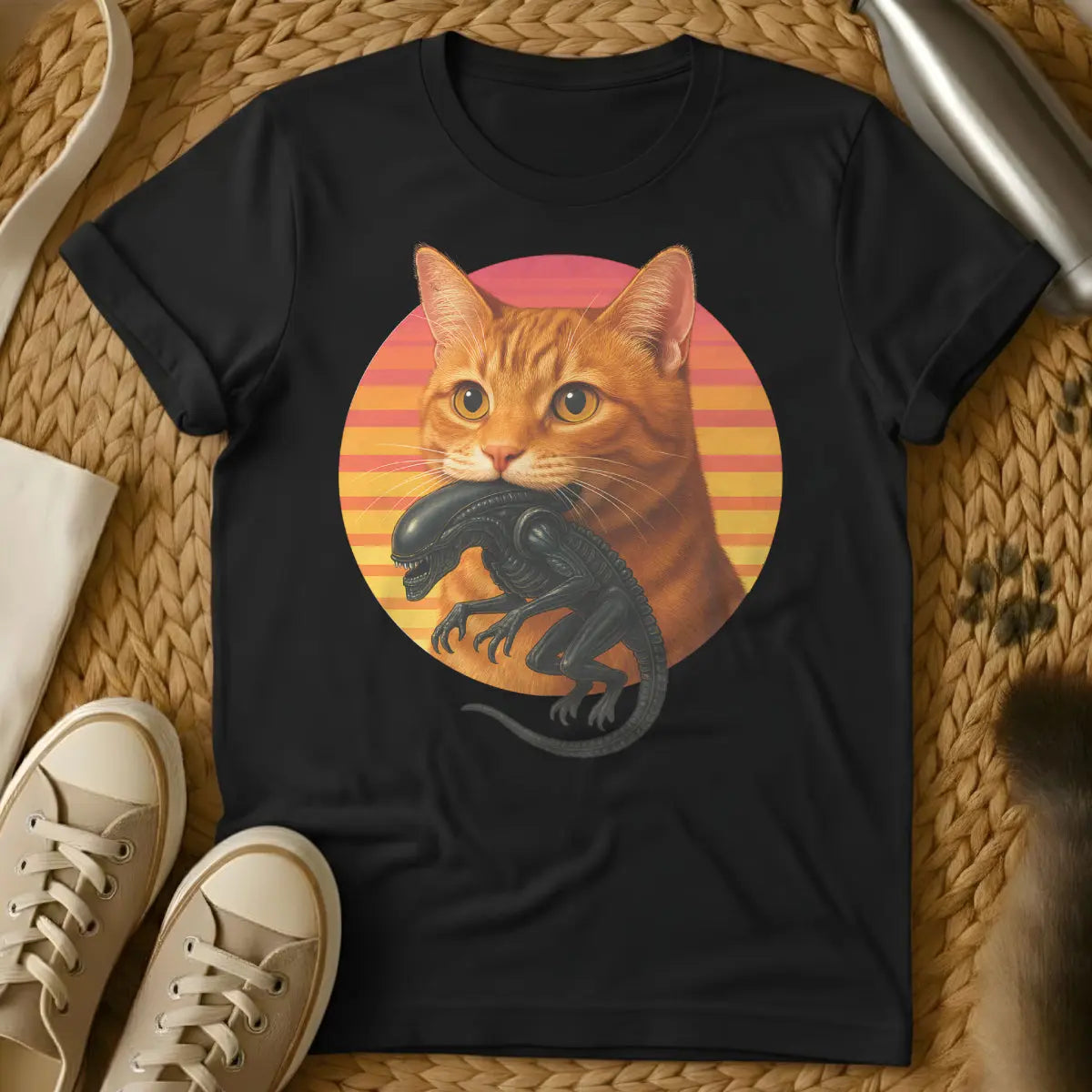Xenomorph Cat Shirt - Black Cat T-Shirt