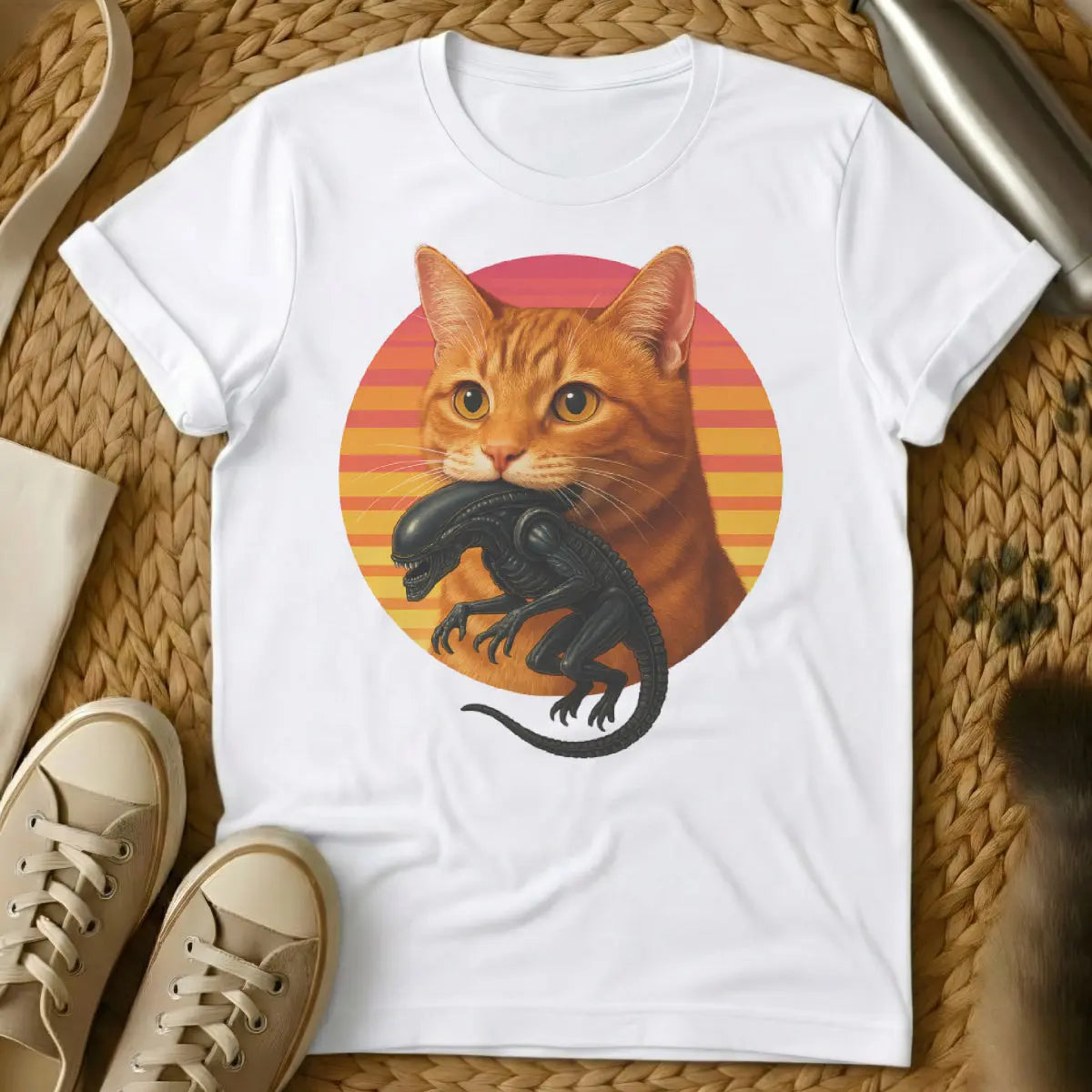 Xenomorph Cat Shirt - White Cat T-Shirt