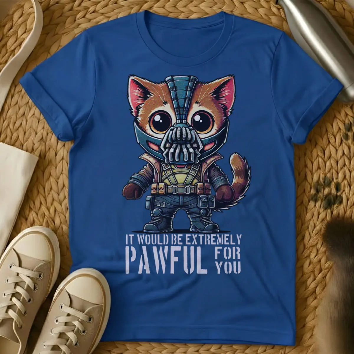 Bane Cat Shirt - Blue T-Shirt - bane quote parody, dark knight rises fanart, dc comics mashup