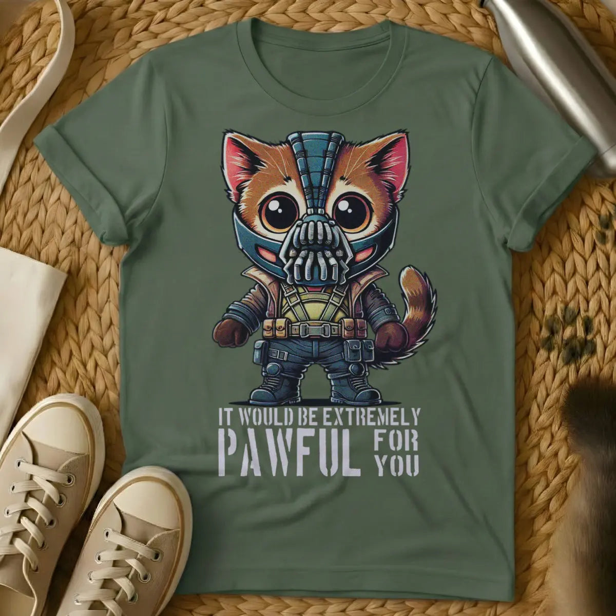 Bane Cat Shirt - Military Green T-Shirt - bane quote parody, dark knight rises fanart, dc comics mashup