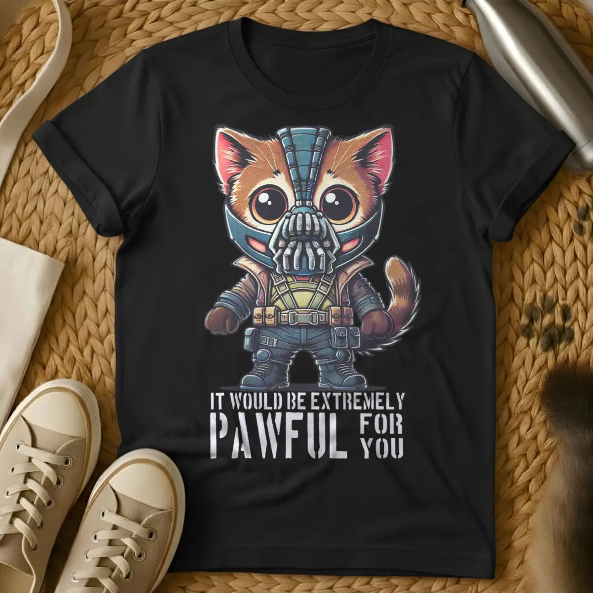 Bane Cat Shirt - Black T-Shirt - bane quote parody, dark knight rises fanart, dc comics mashup