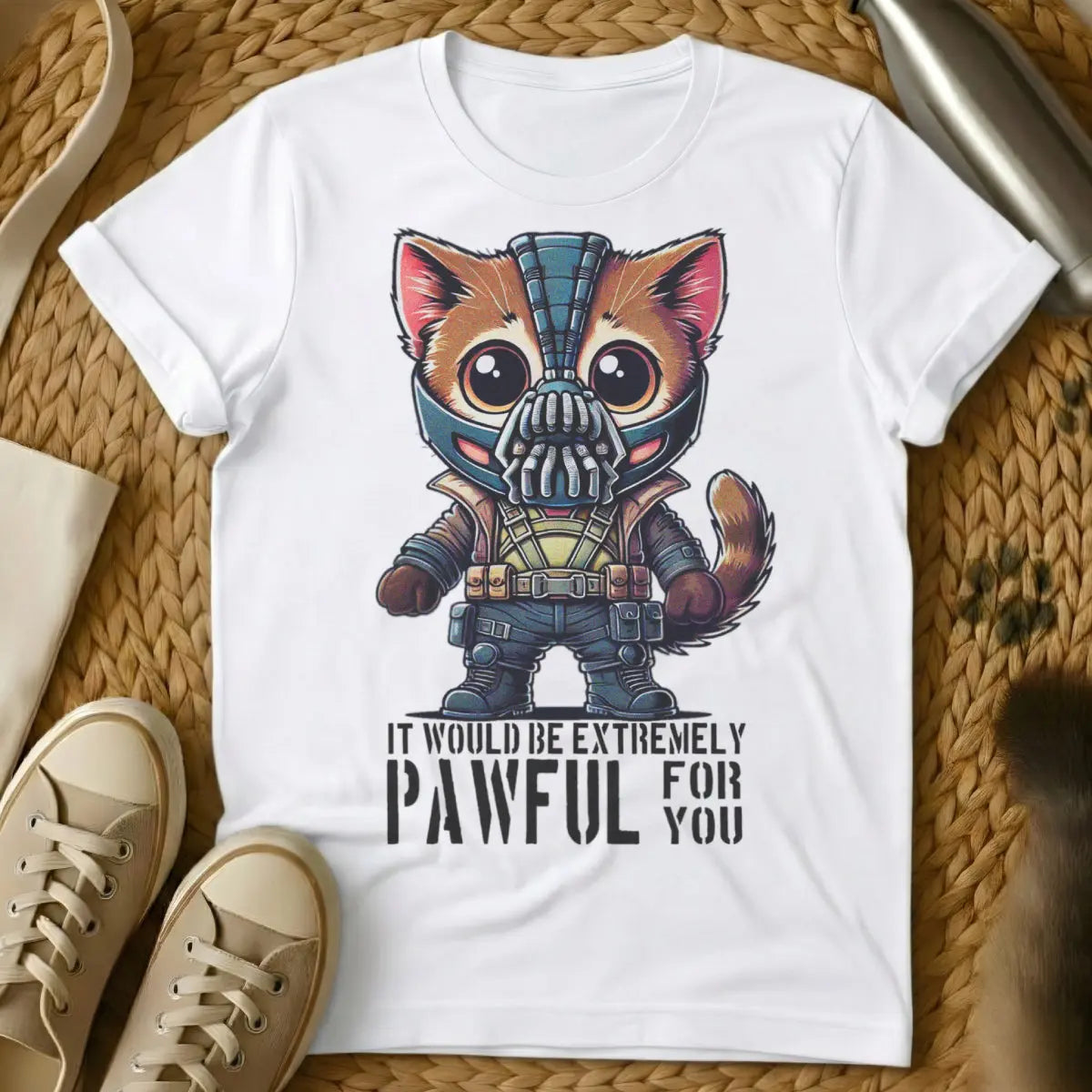 Bane Cat Shirt - White T-Shirt - bane quote parody, dark knight rises fanart, dc comics mashup