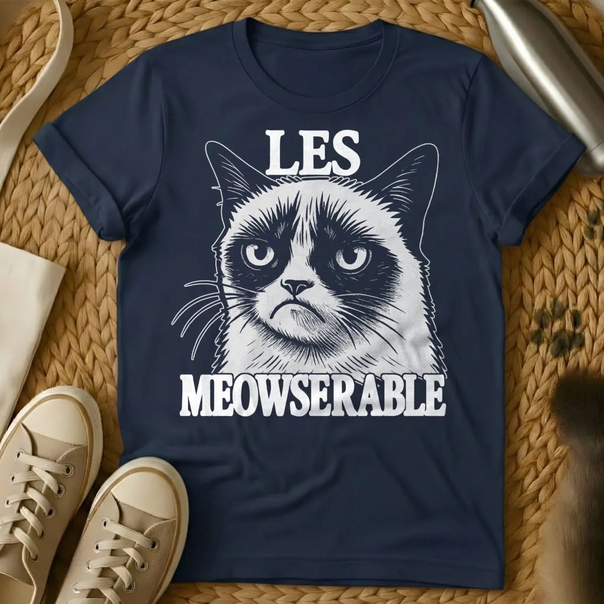 Les Misérables Cat Shirt - Navy Cat T-Shirt