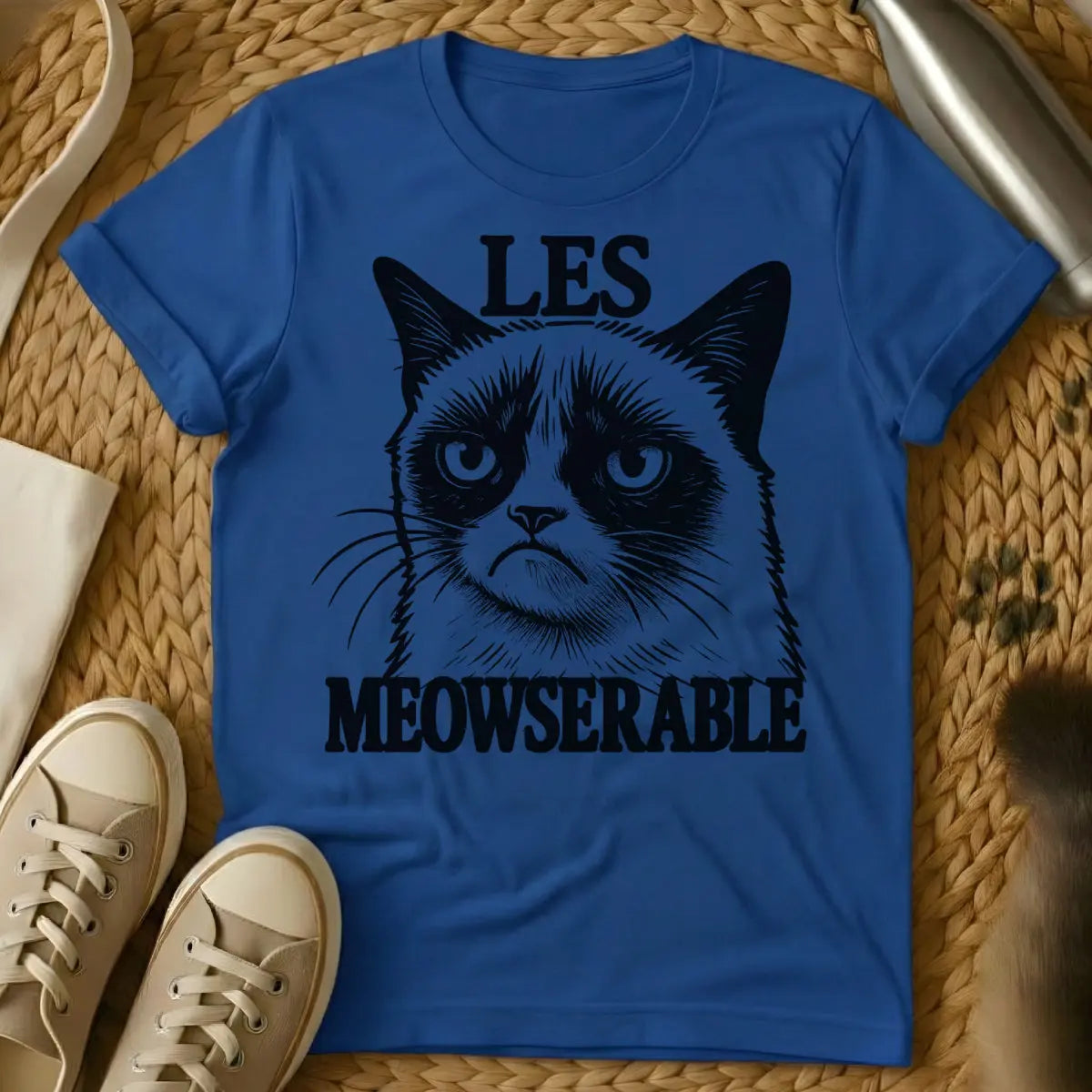 Les Misérables Cat Shirt - Blue Cat T-Shirt