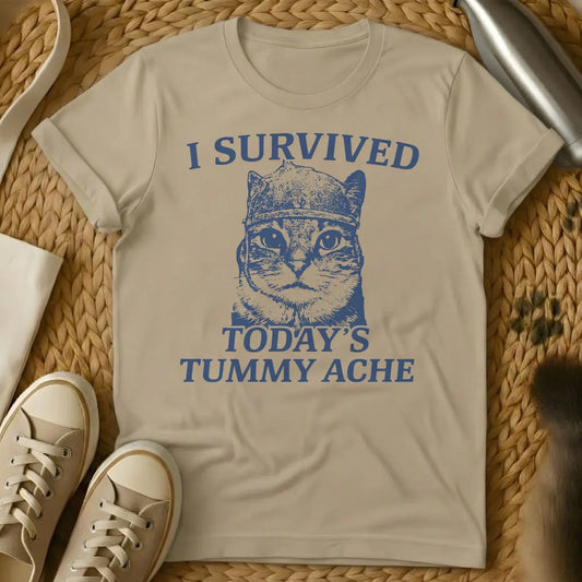 Tummy Ache Survivor Shirt - Sand Cat T-Shirt