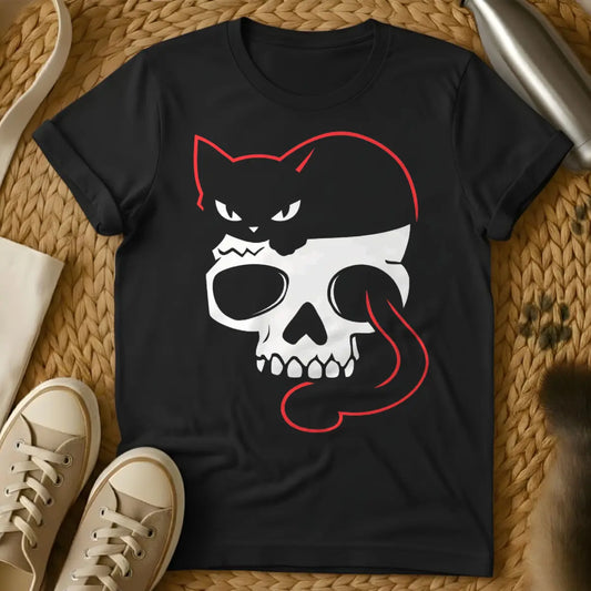 Skull Cat T-Shirt - Black Cat T-Shirt