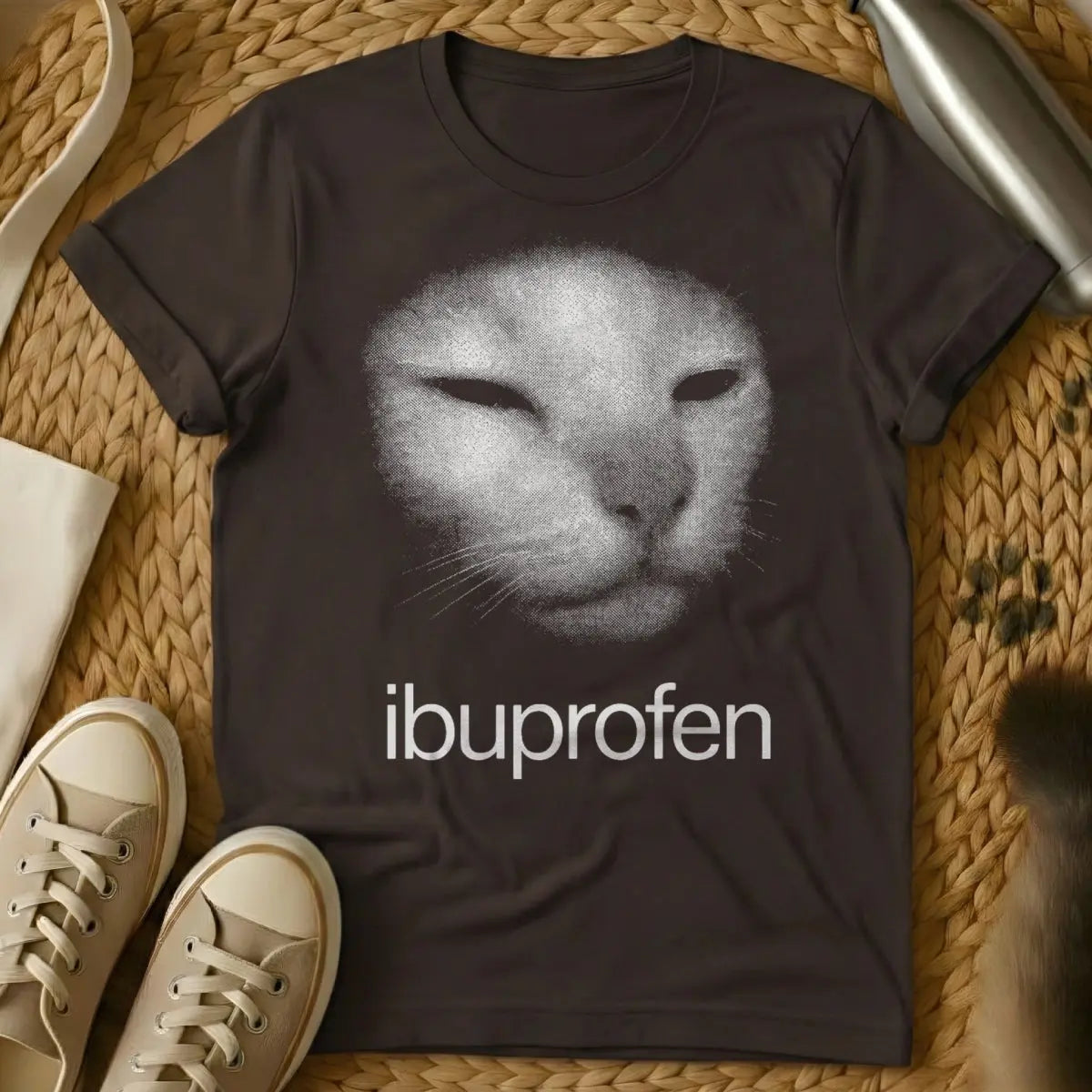 Ibuprofen Shirt - Dark Chocolate Cat T-Shirt