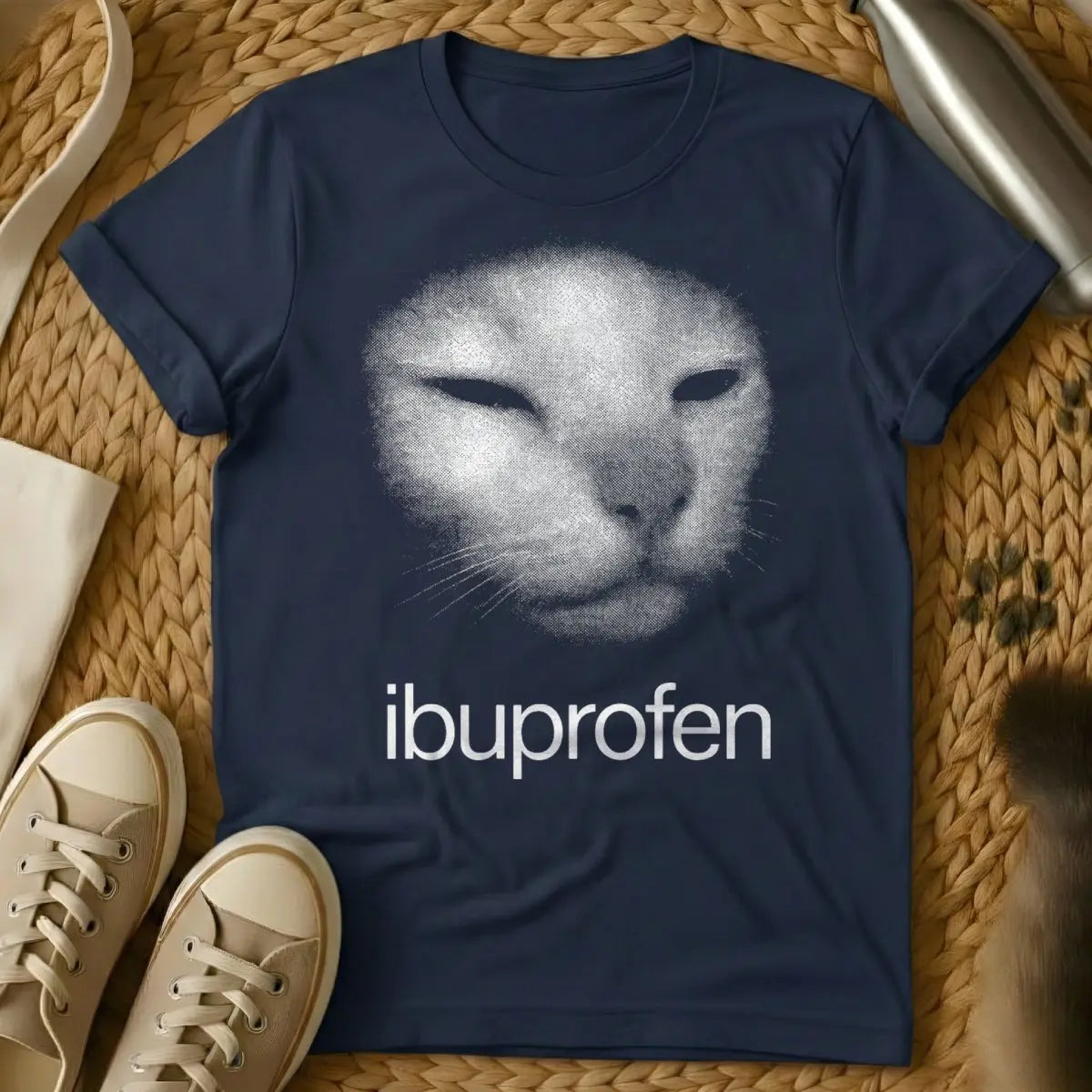 Ibuprofen Shirt - Navy Cat T-Shirt