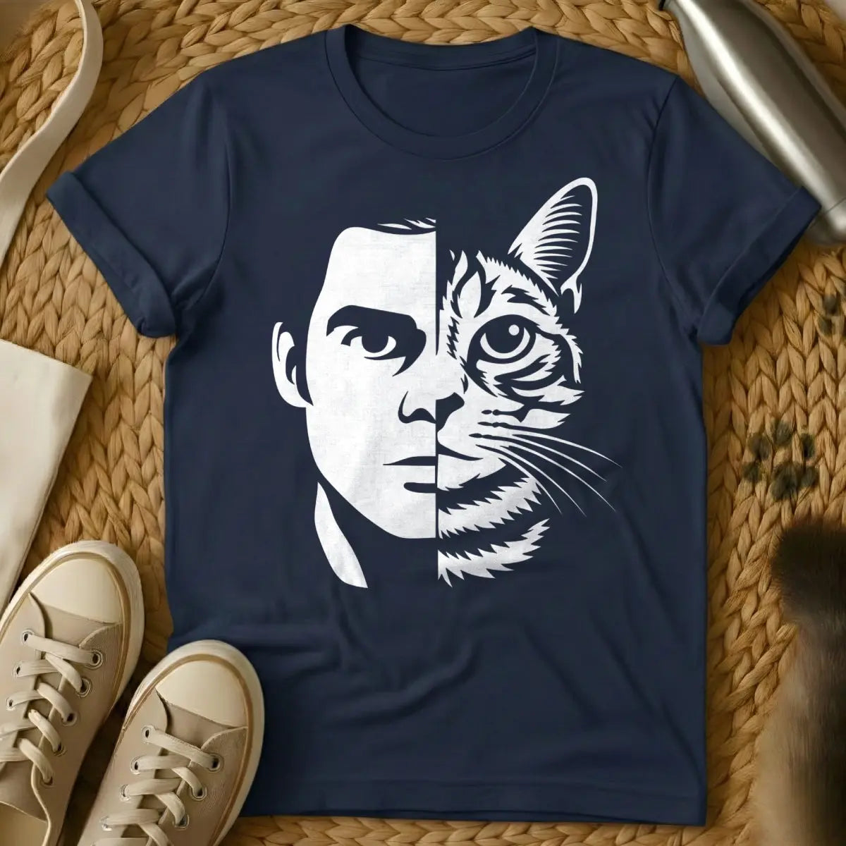 Dexter Morgan Shirt - Navy T-Shirt - ankle biter cat, dark passenger cat, dexter tv show parody