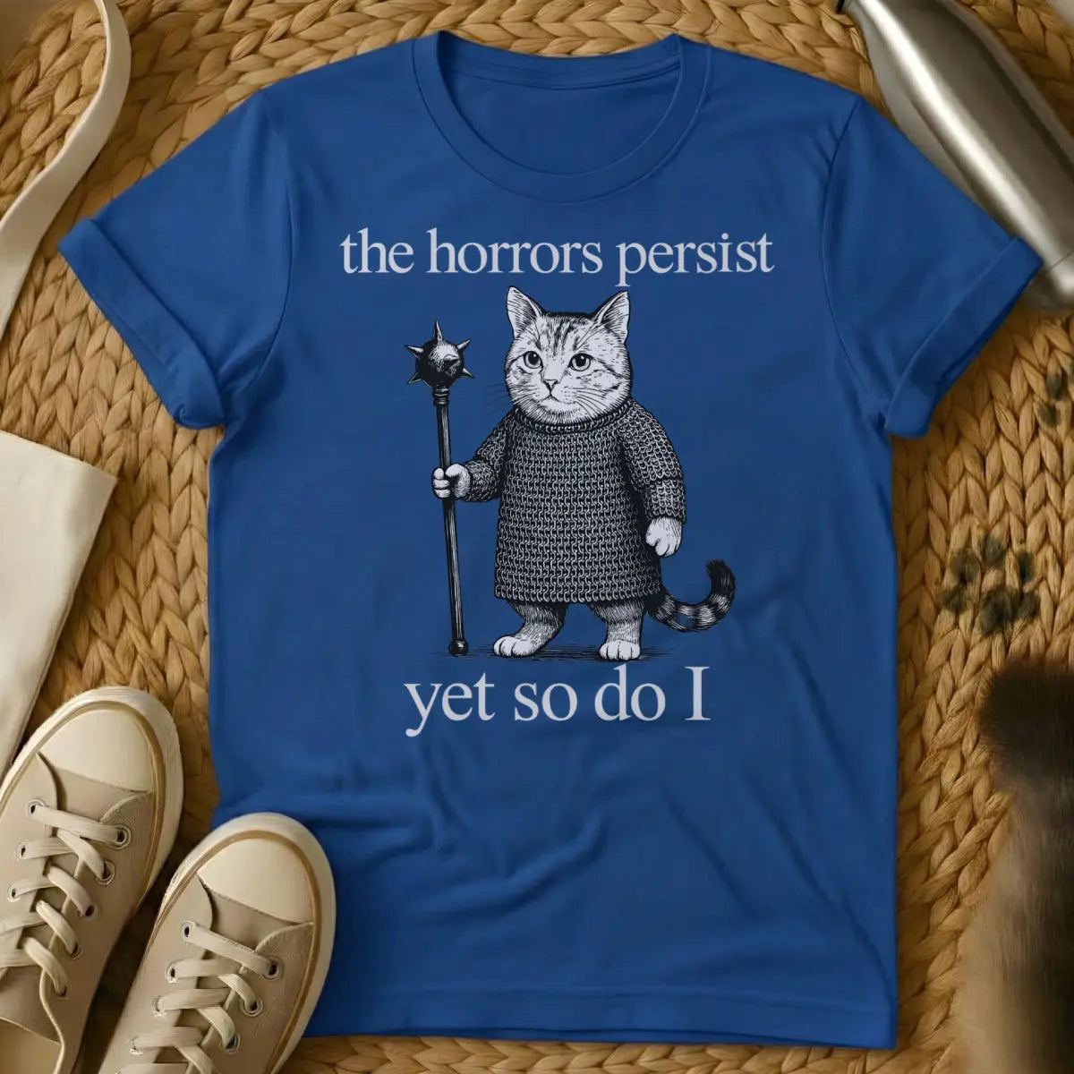 The Horrors Persist Shirt - Blue Cat T-Shirt