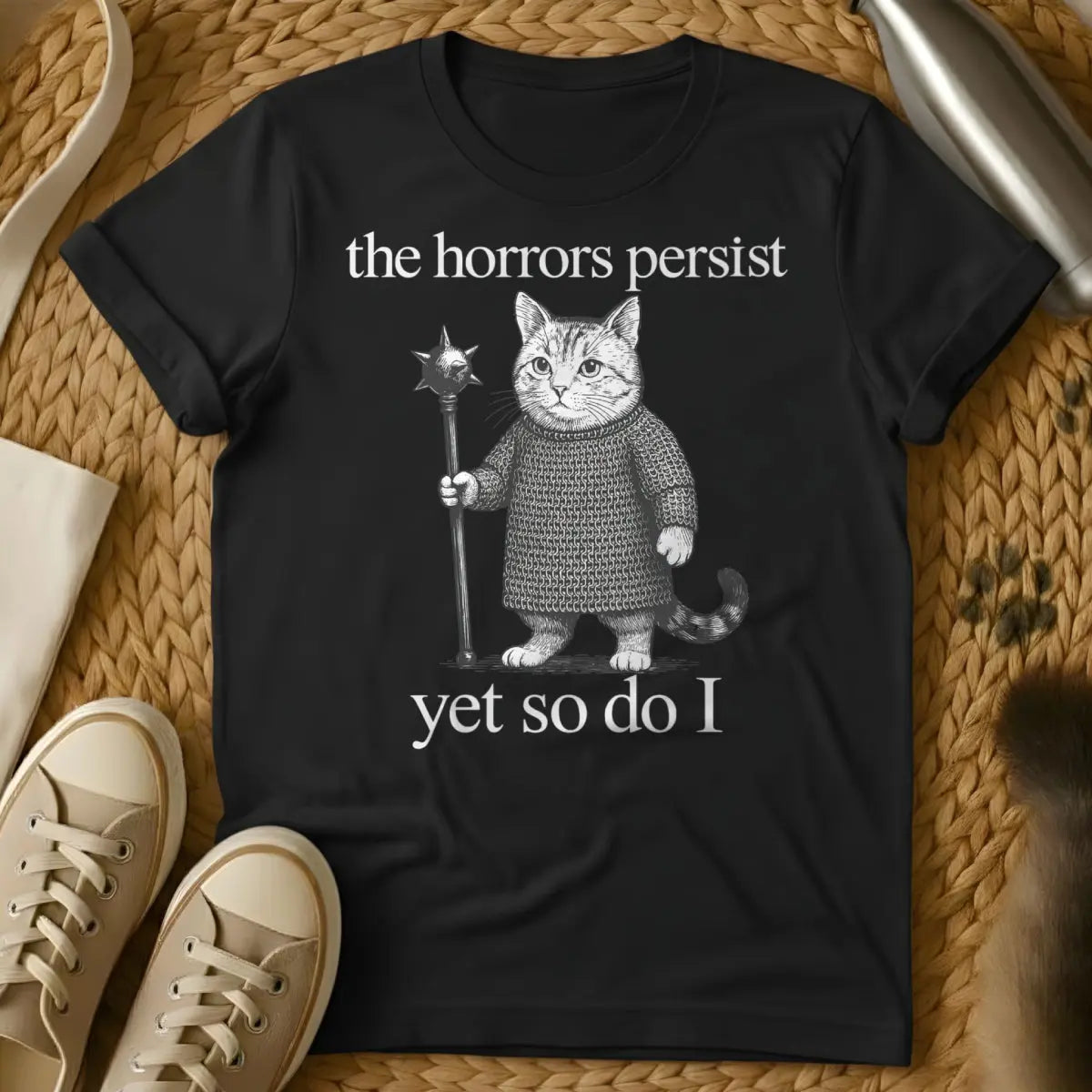The Horrors Persist Shirt - Black Cat T-Shirt