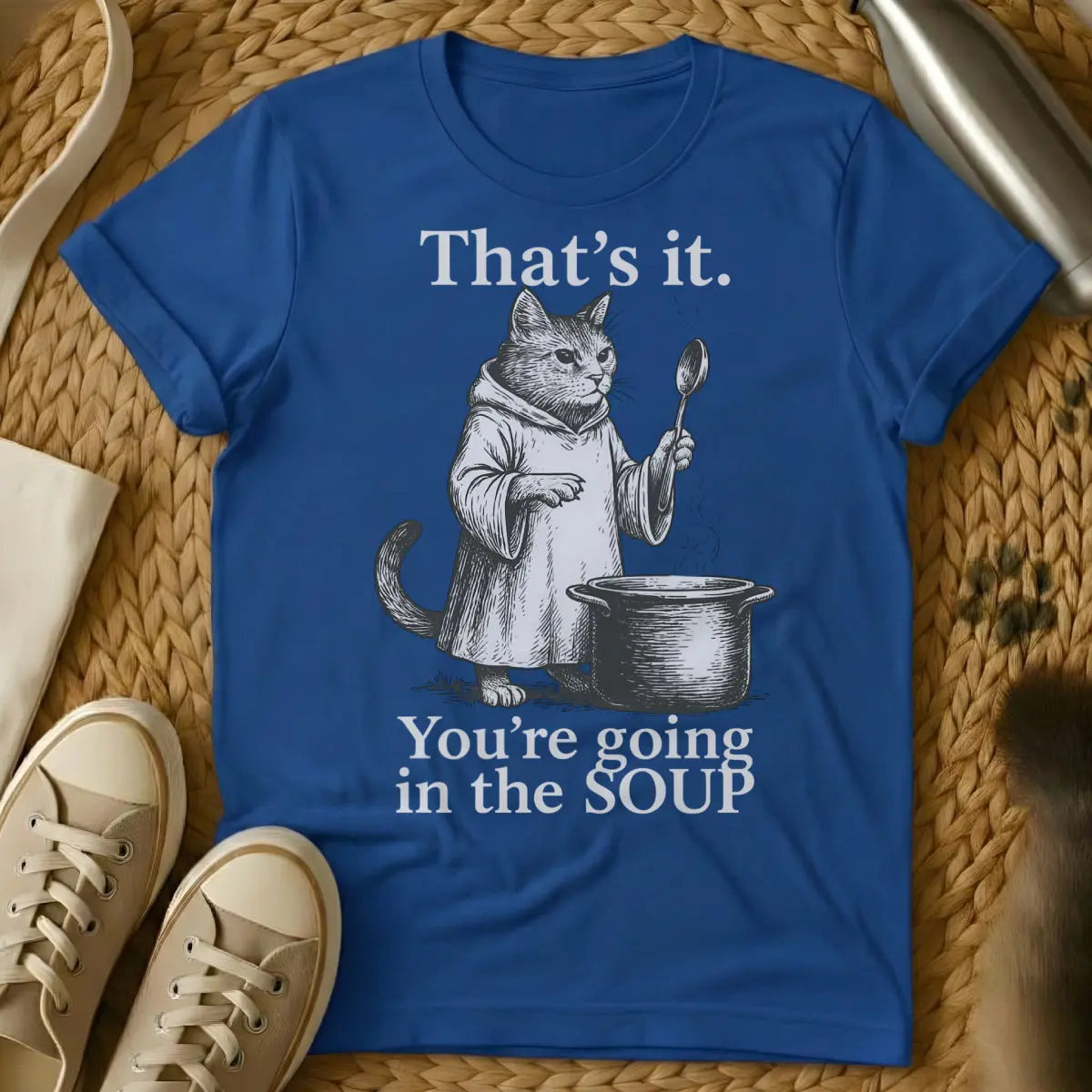Soup Cat Shirt - Blue Cat T-Shirt