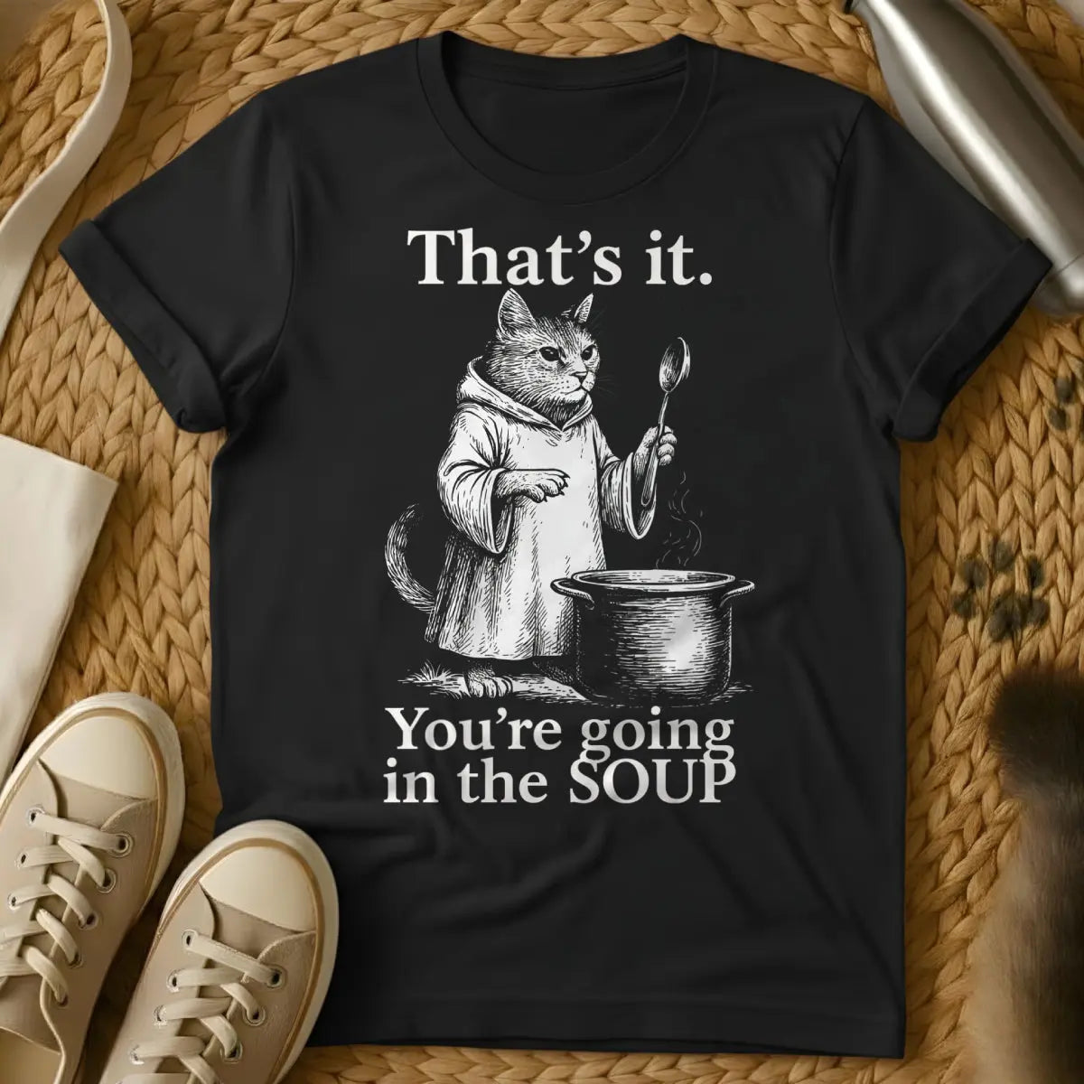 Soup Cat Shirt - Black Cat T-Shirt