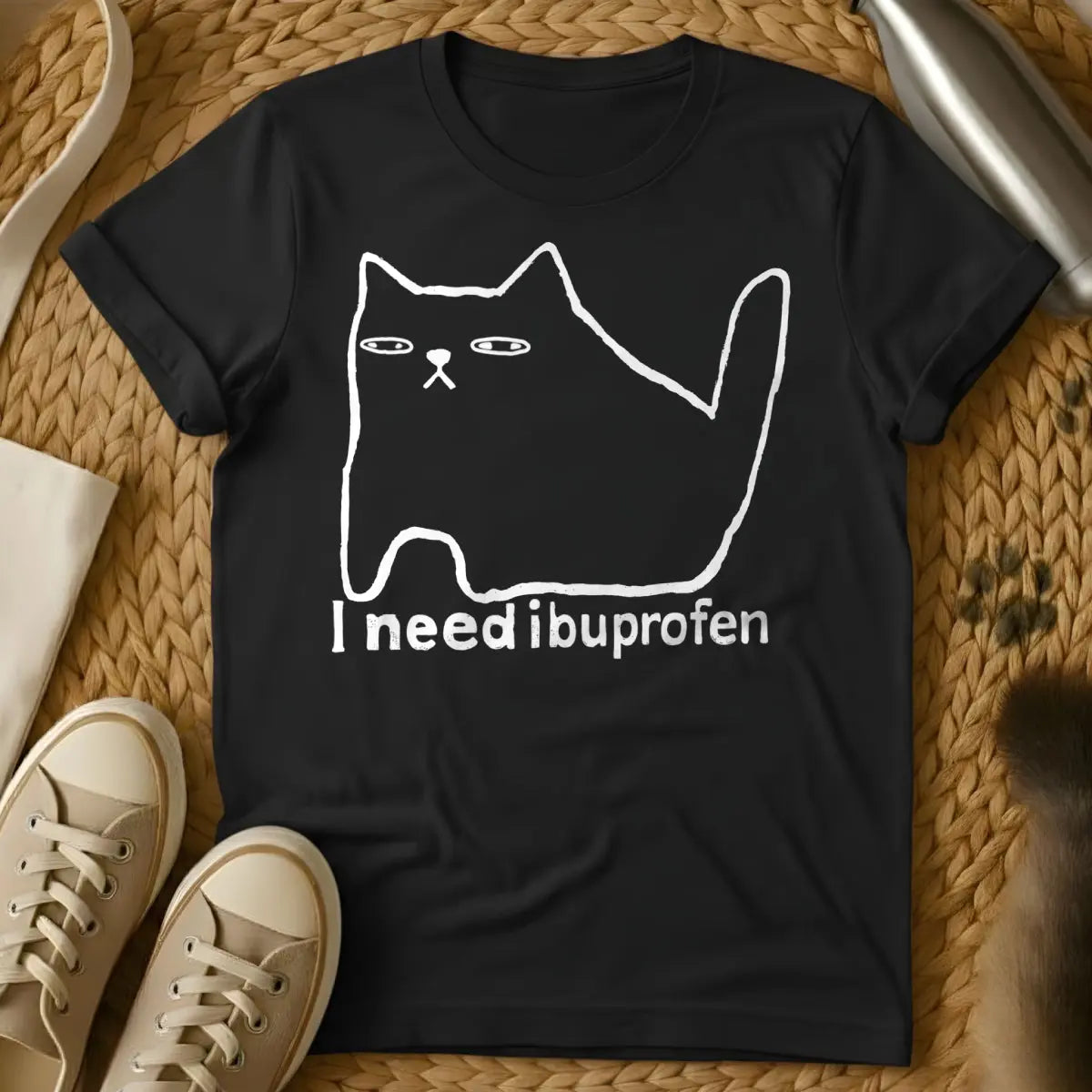 Ibuprofen Cat Shirt - Black Cat T-Shirt
